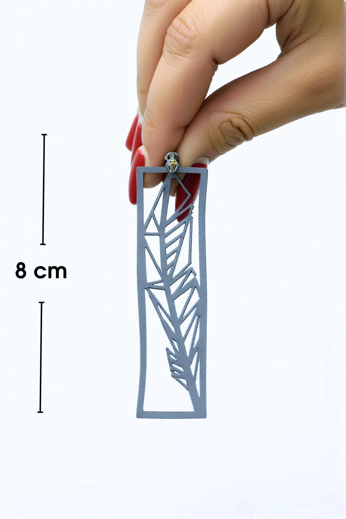 Beyaz Reflektörlü Kuş Tüyü Küpe, BohemTasarım Lazer Kesim Küpe - APBJ025