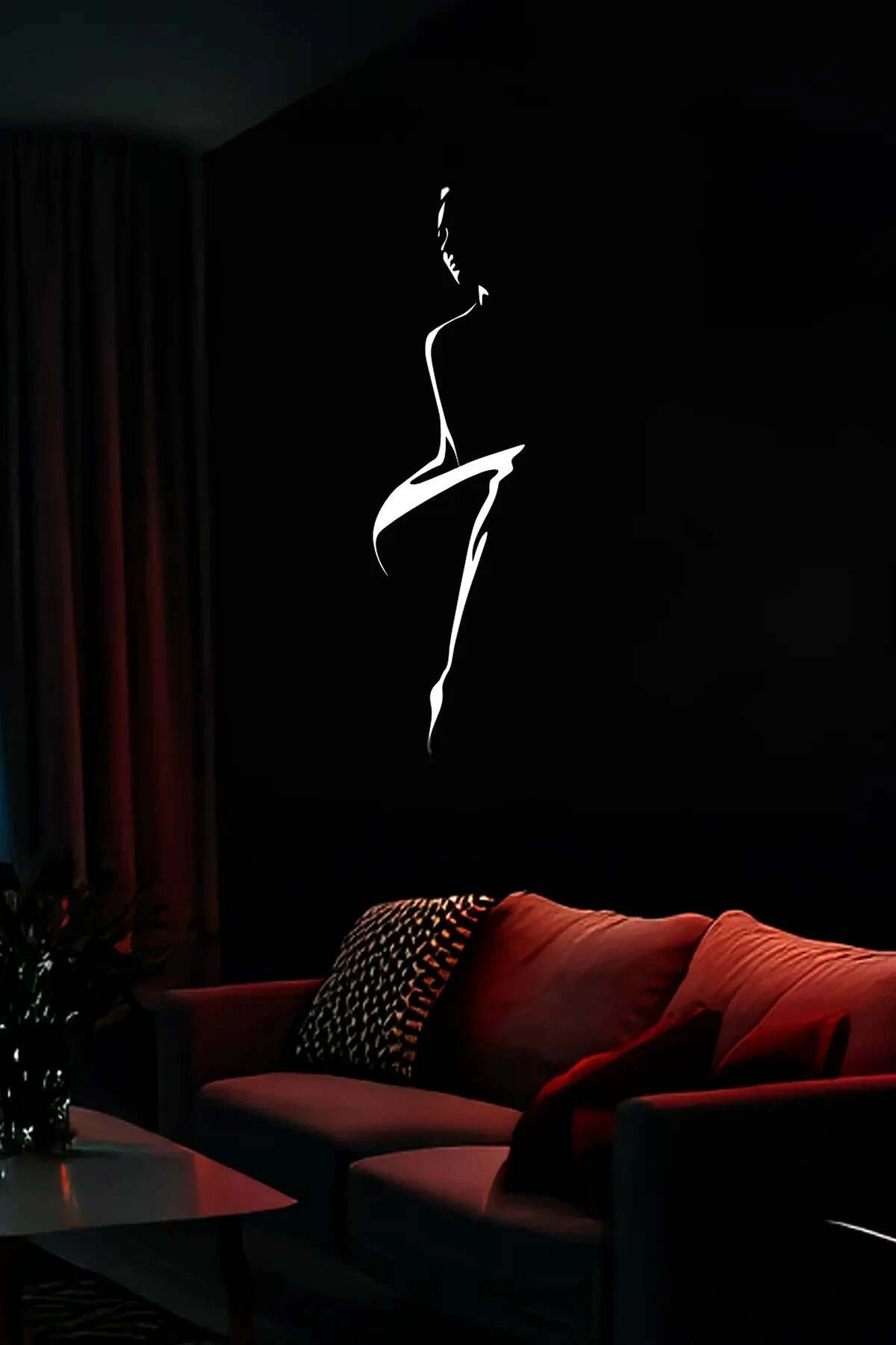 Reflective Female Figure Leather Wall Painting