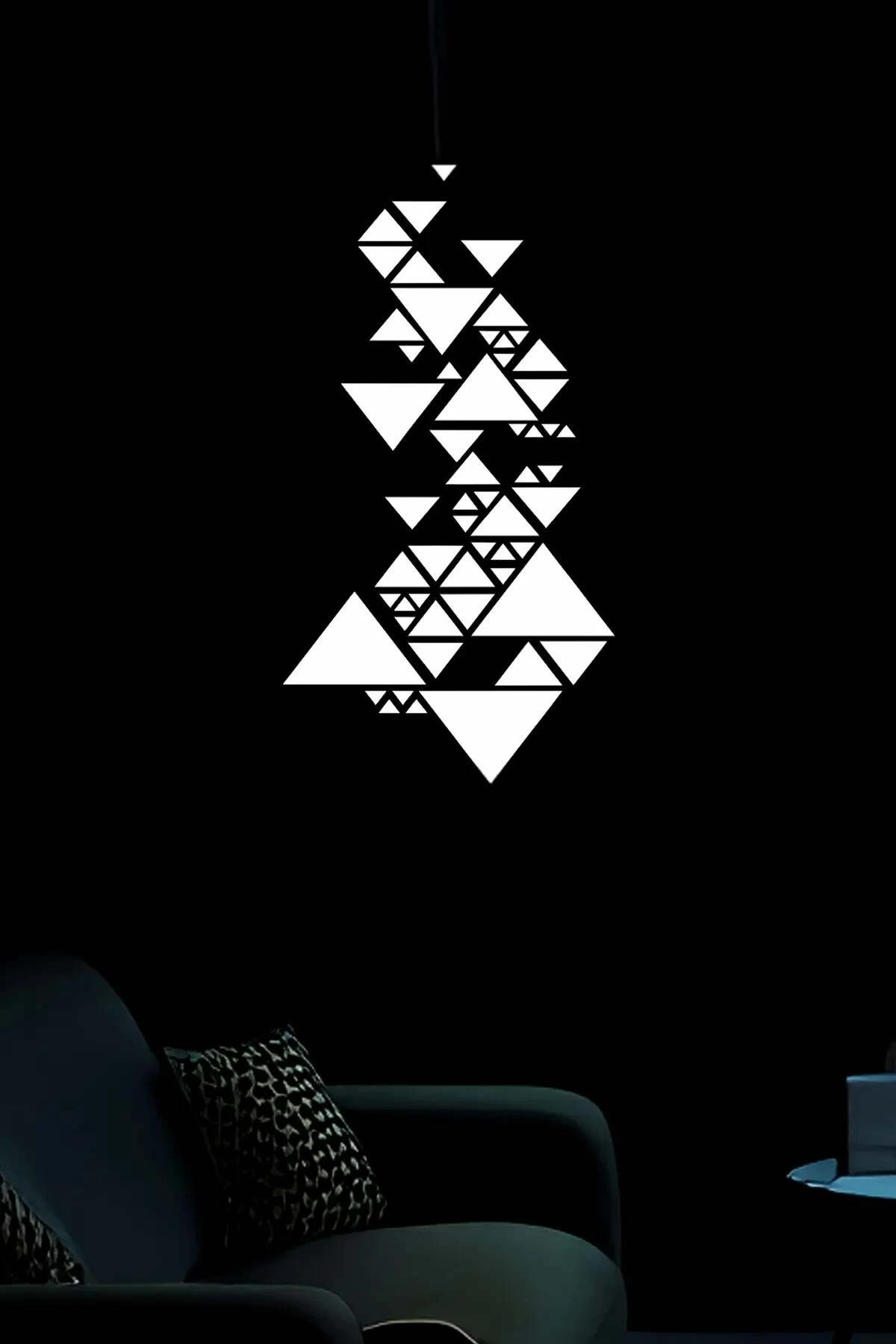 Leather Wall Decoration with Geometric Reflector Detail