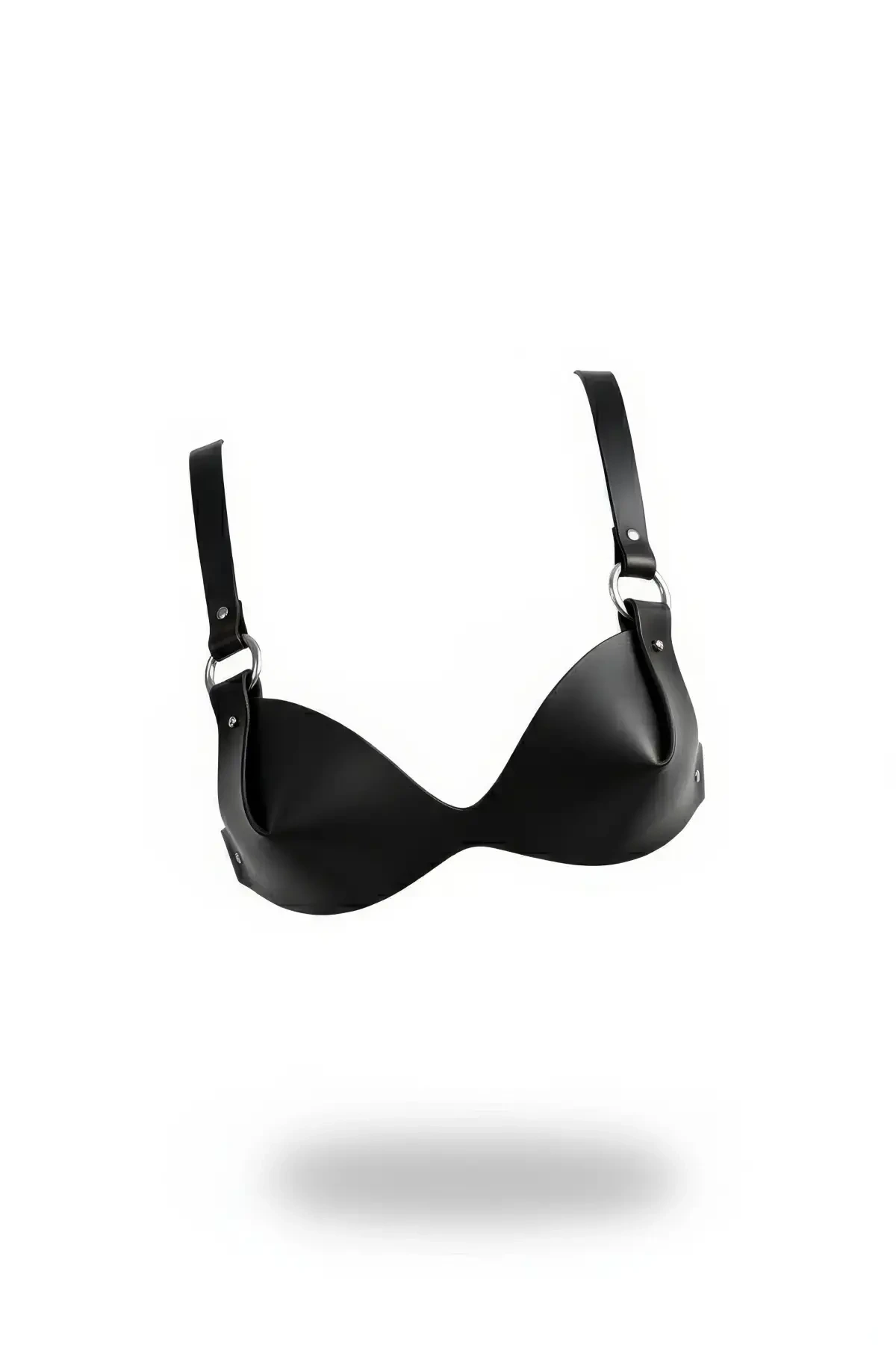 Siyah Kadın Kemer Suni Deri Metal Halka Detaylı Vücut Korse - APFT1149