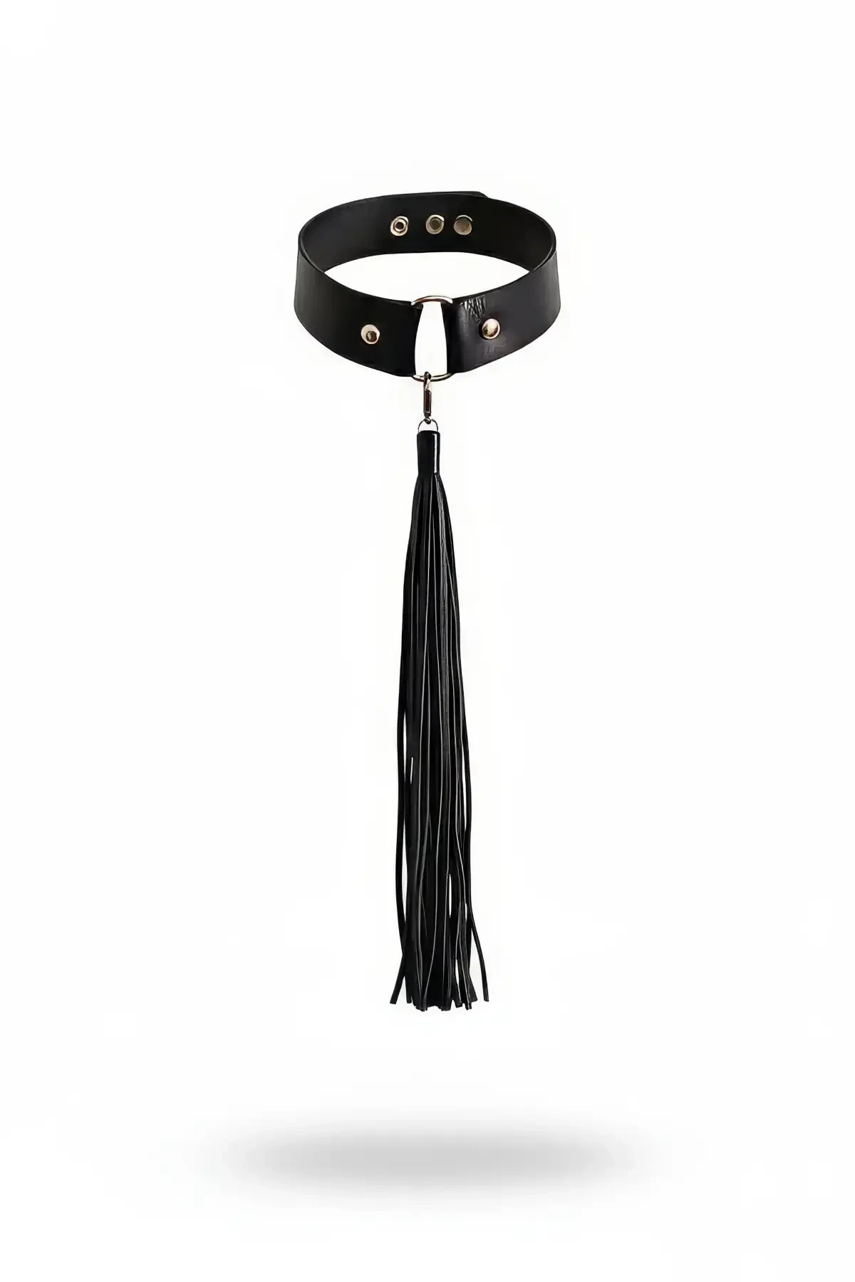 Black Choker Leather Tasseled Choker - APFT1236
