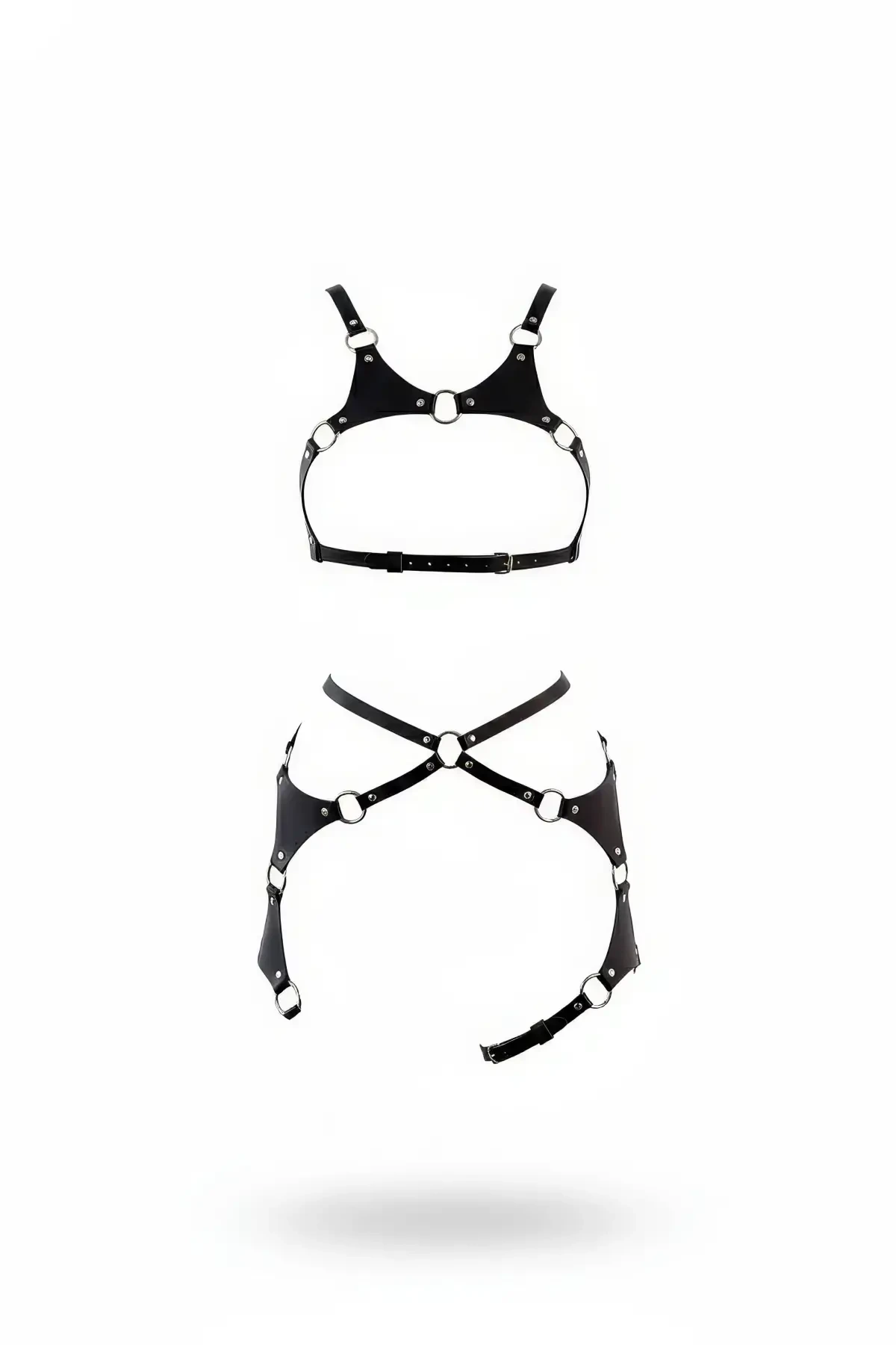 Siyah Harness Takım Deri O-Halkalı Ayarlanabilir - APFT1253