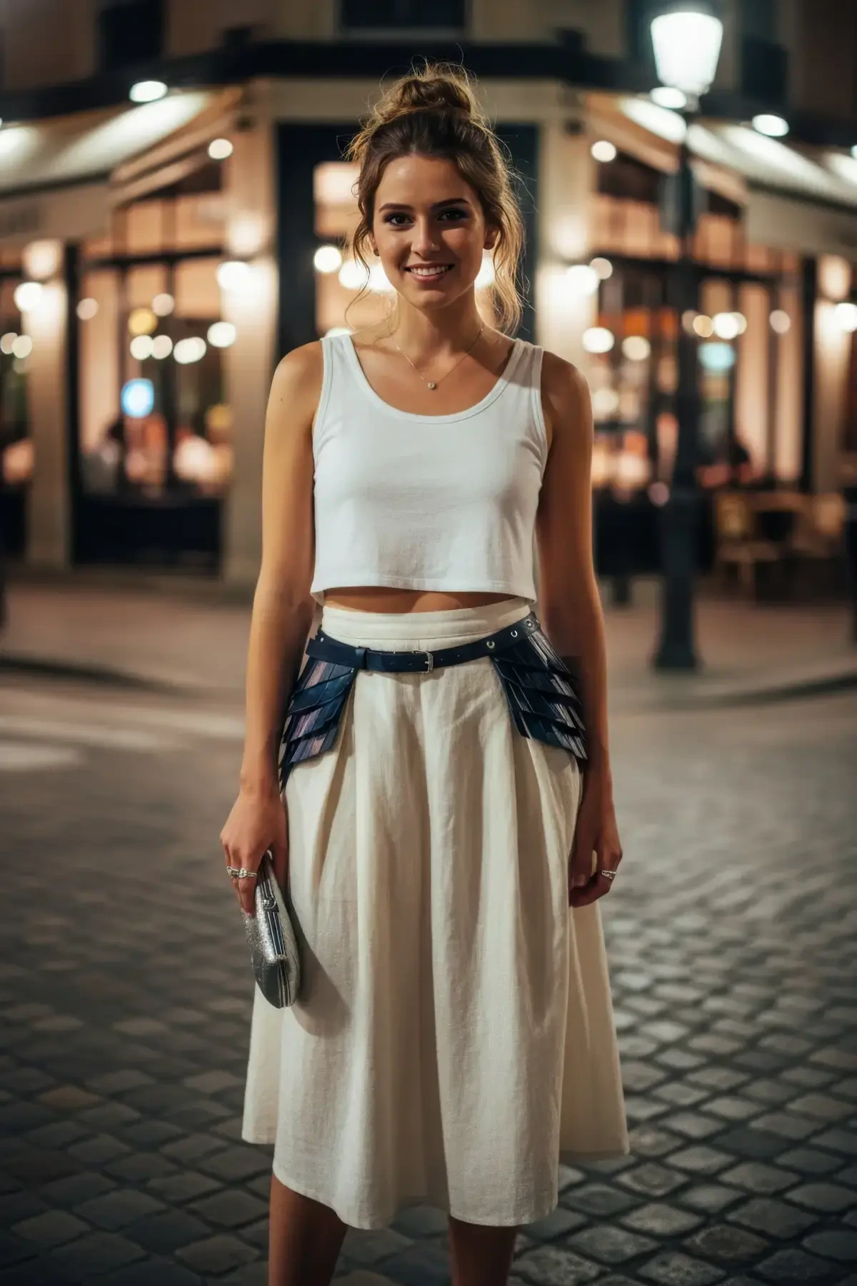 Siyah Kadın Kemer Katmanlı Yan Panelli Bel Aksesuarı - APFT1254