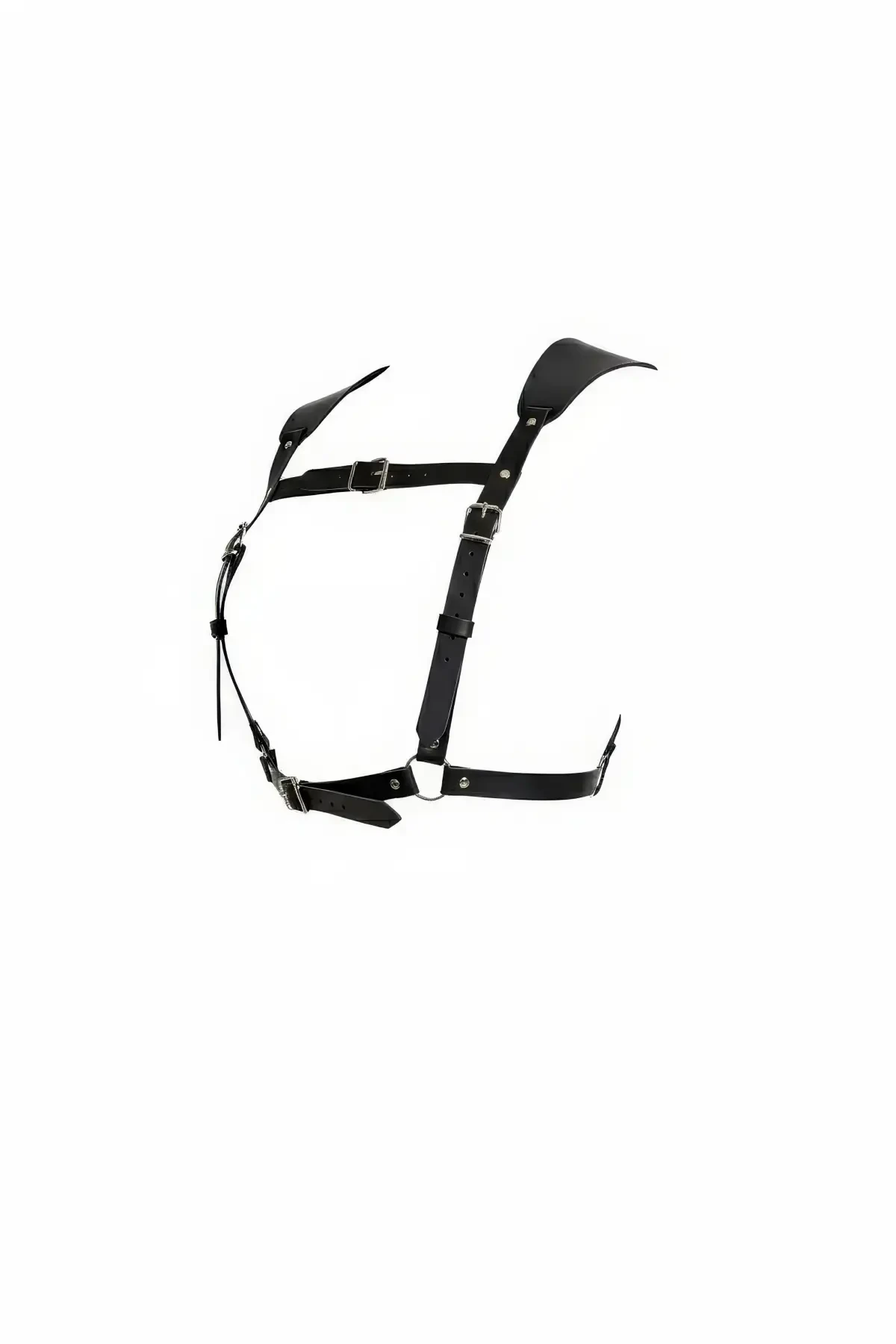 Siyah Kadın Kemer Deri Omuz Detaylı Vücut Aksesuarı - APFT1269