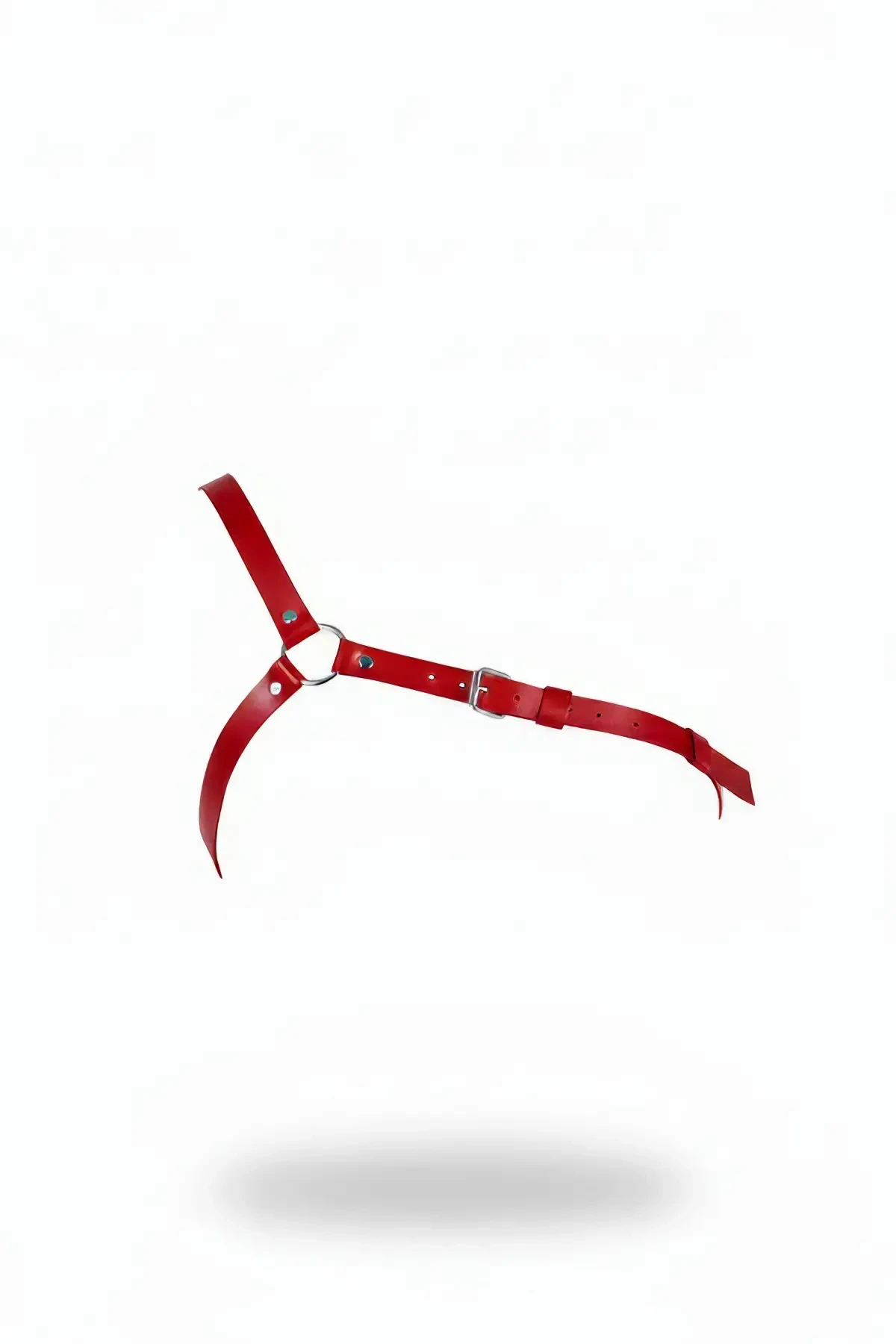 Kırmızı Kadın Kemer Metal Halka Detaylı Vücut Aksesuarı - APFT132