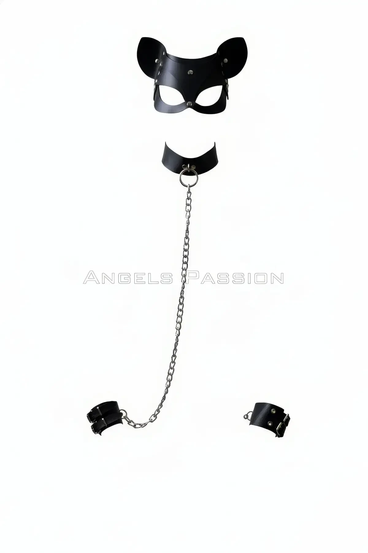 Black Mask with Cat Ears and Staple Detail - APFT1341