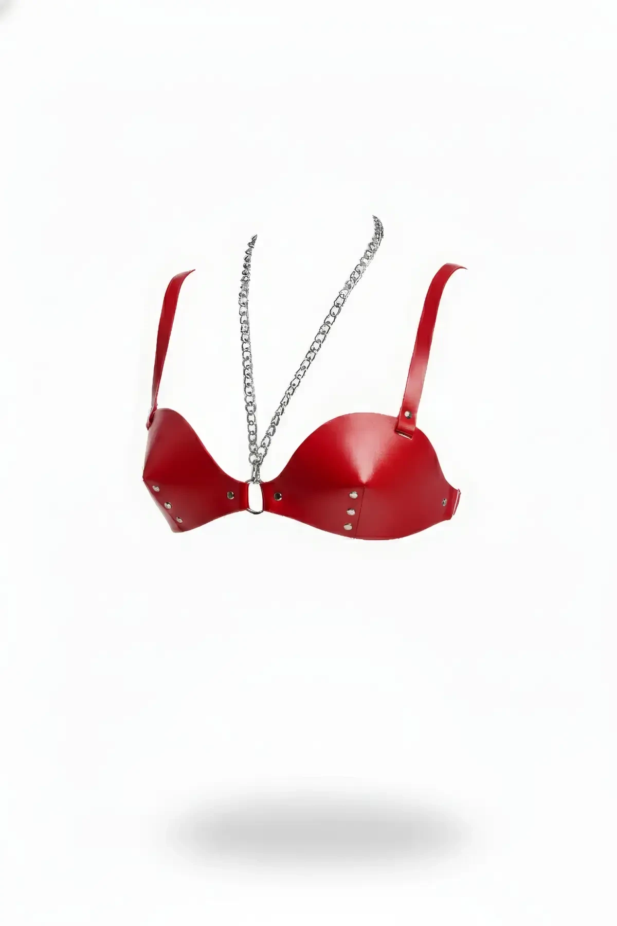 Red Chest Harness with Tapered Cut Staple Detail - APFT1380