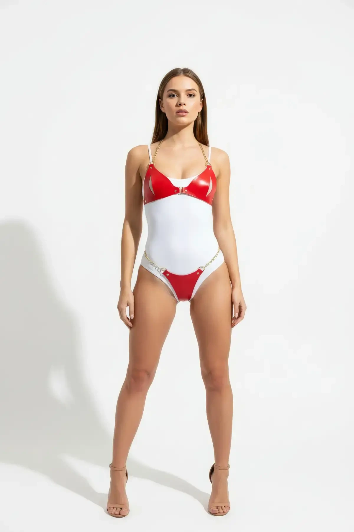 Gümüş Kadın Kemer Zincir Detaylı İnce Vücut Aksesuarı - APFT1424