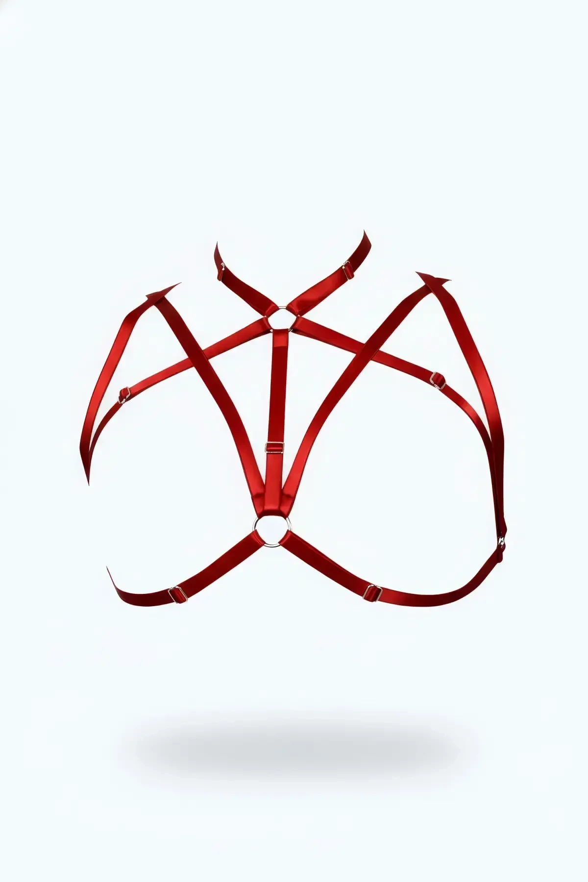 Red Chest Harness Satin Fabric with Adjustable Cross Band - APFT166