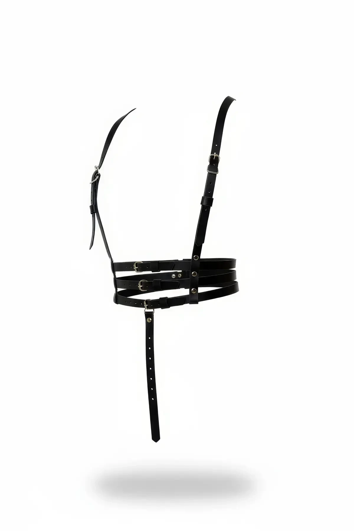 Siyah Kadın Kemer Deri Tokalı Vücut Aksesuarı - APFT178