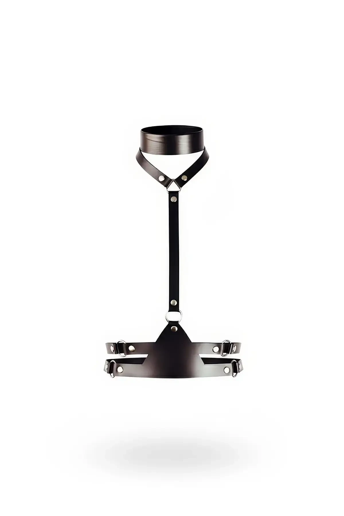 Siyah Kadın Kemer Deri Yaka Detaylı Vücut Aksesuarı - APFT17