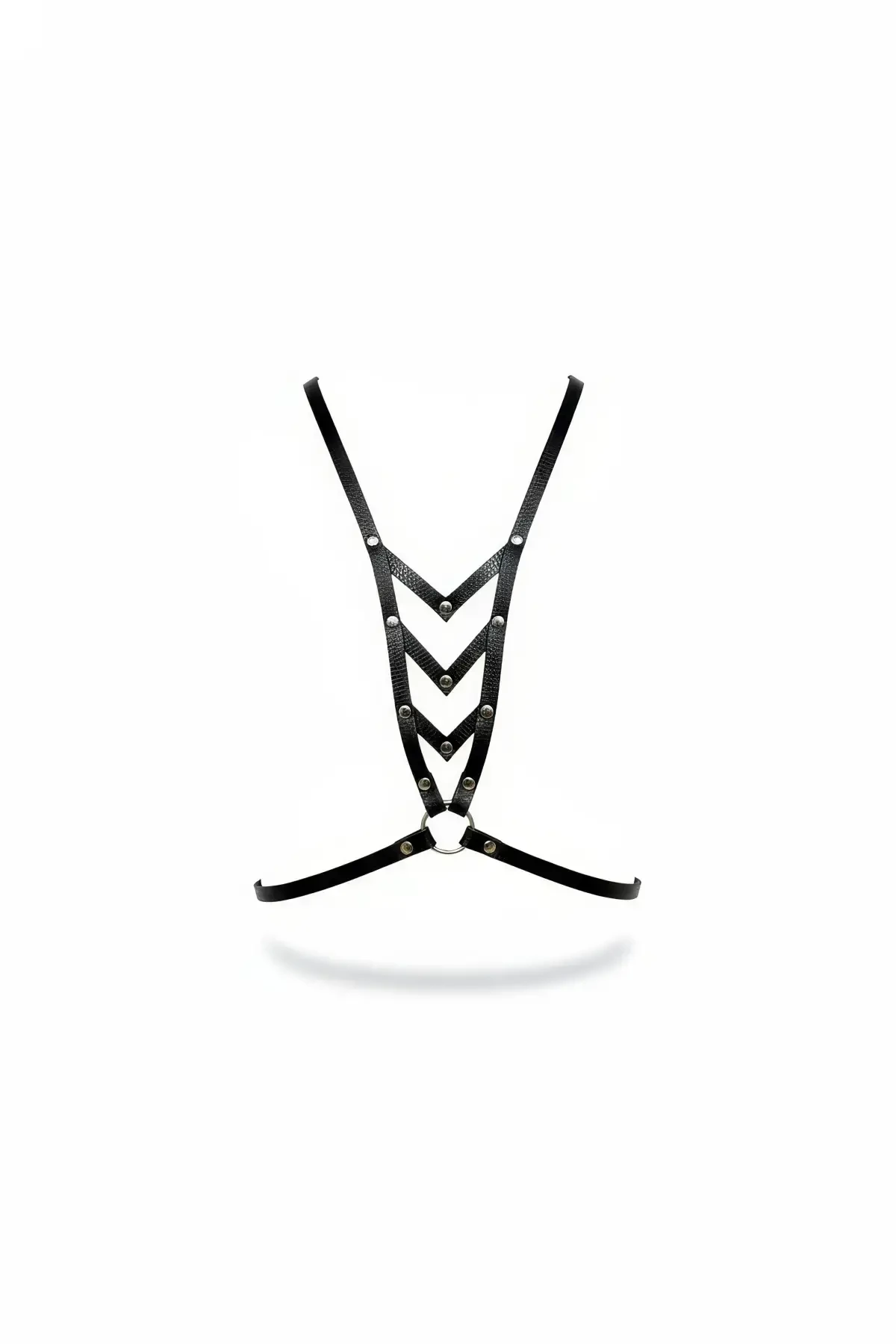 Siyah Kadın Kemer Zımba Detaylı Vücut Aksesuarı - APFT192