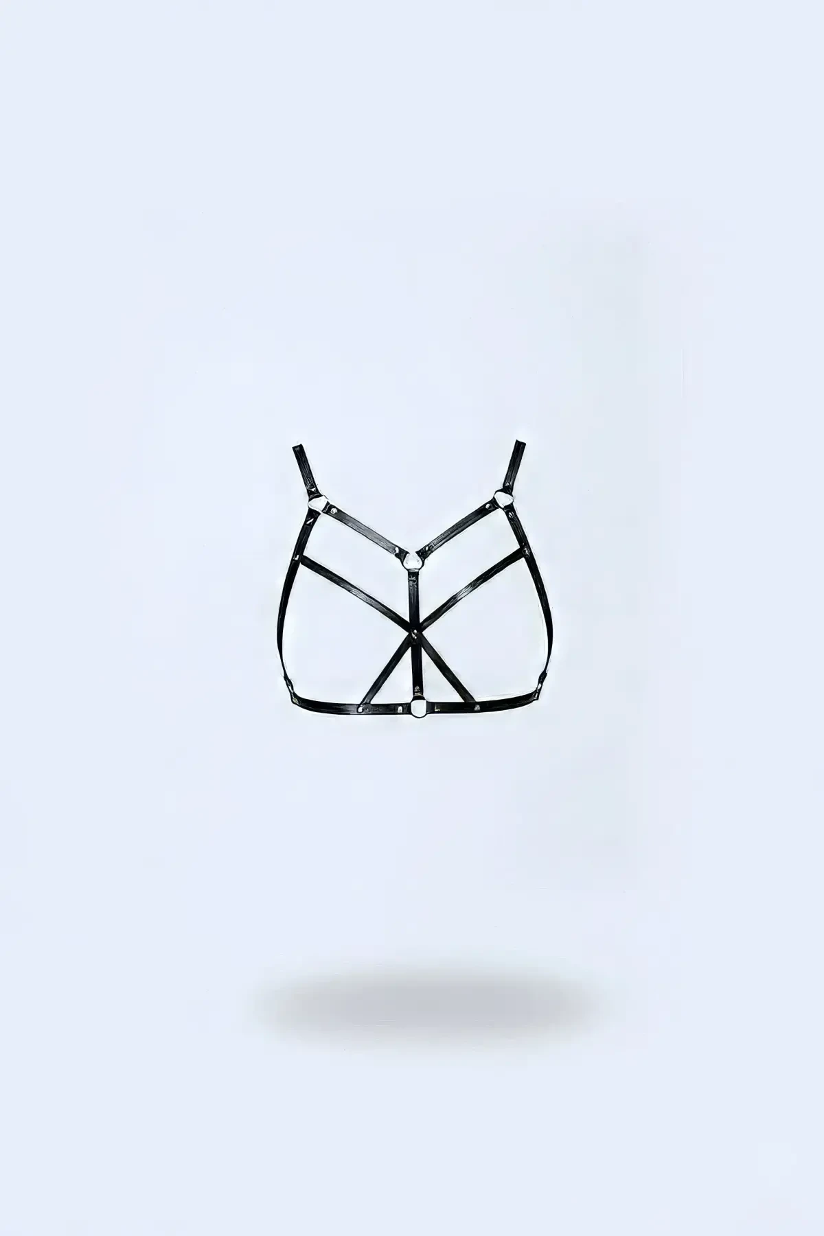 Black Chest Harness Faux Leather Cross-Tied - APFT265