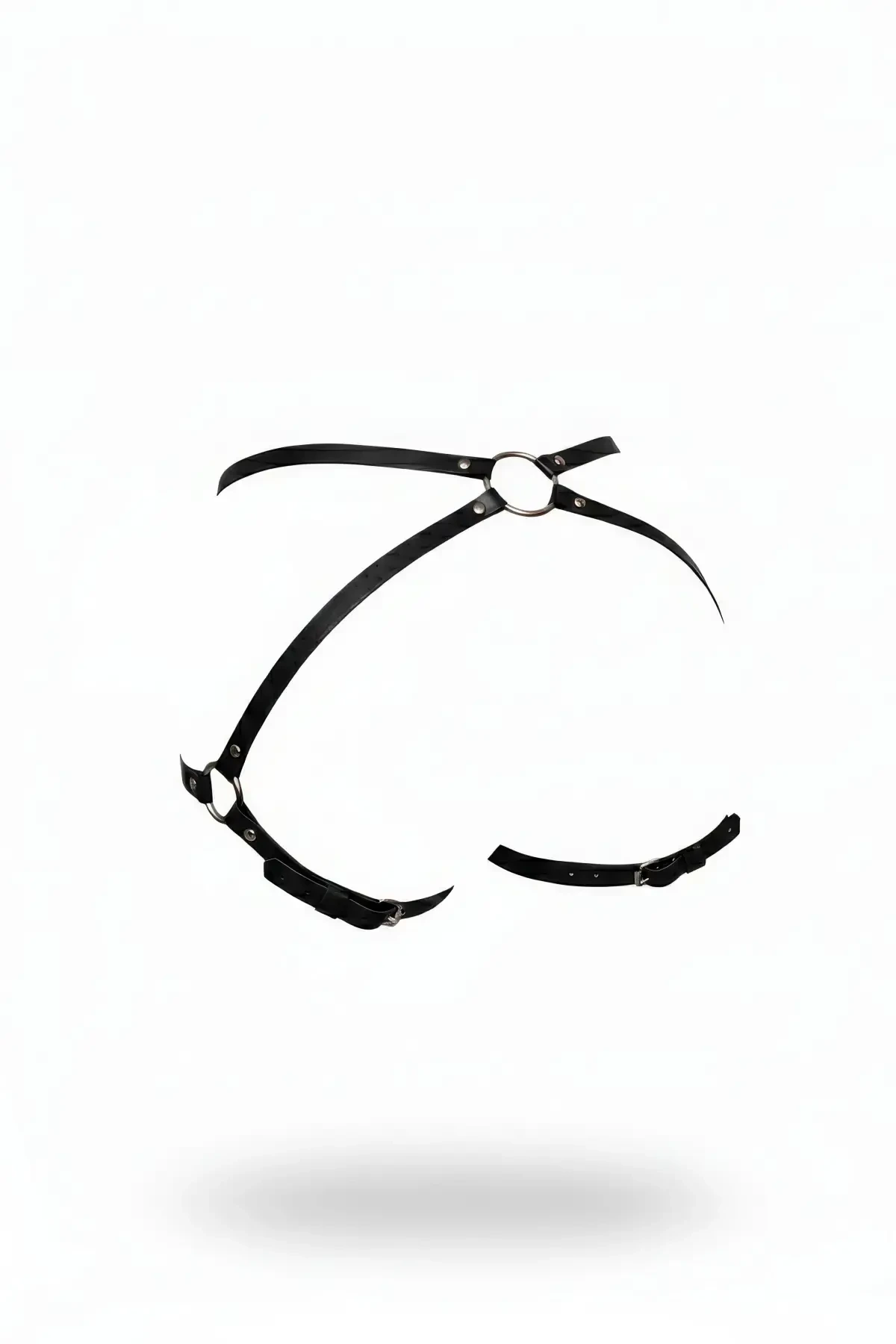 Black Thong - Panty Leather Body Belt with O Ring Detail - APFT294