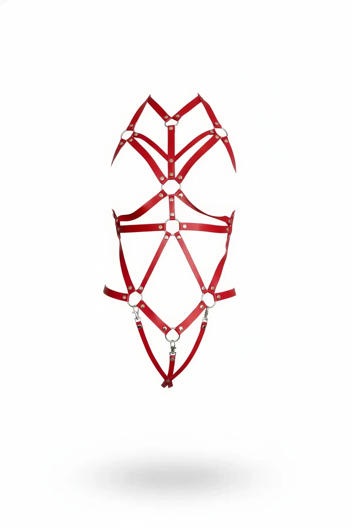 Red Body Harness Leather Full Body Accessory - APFT316