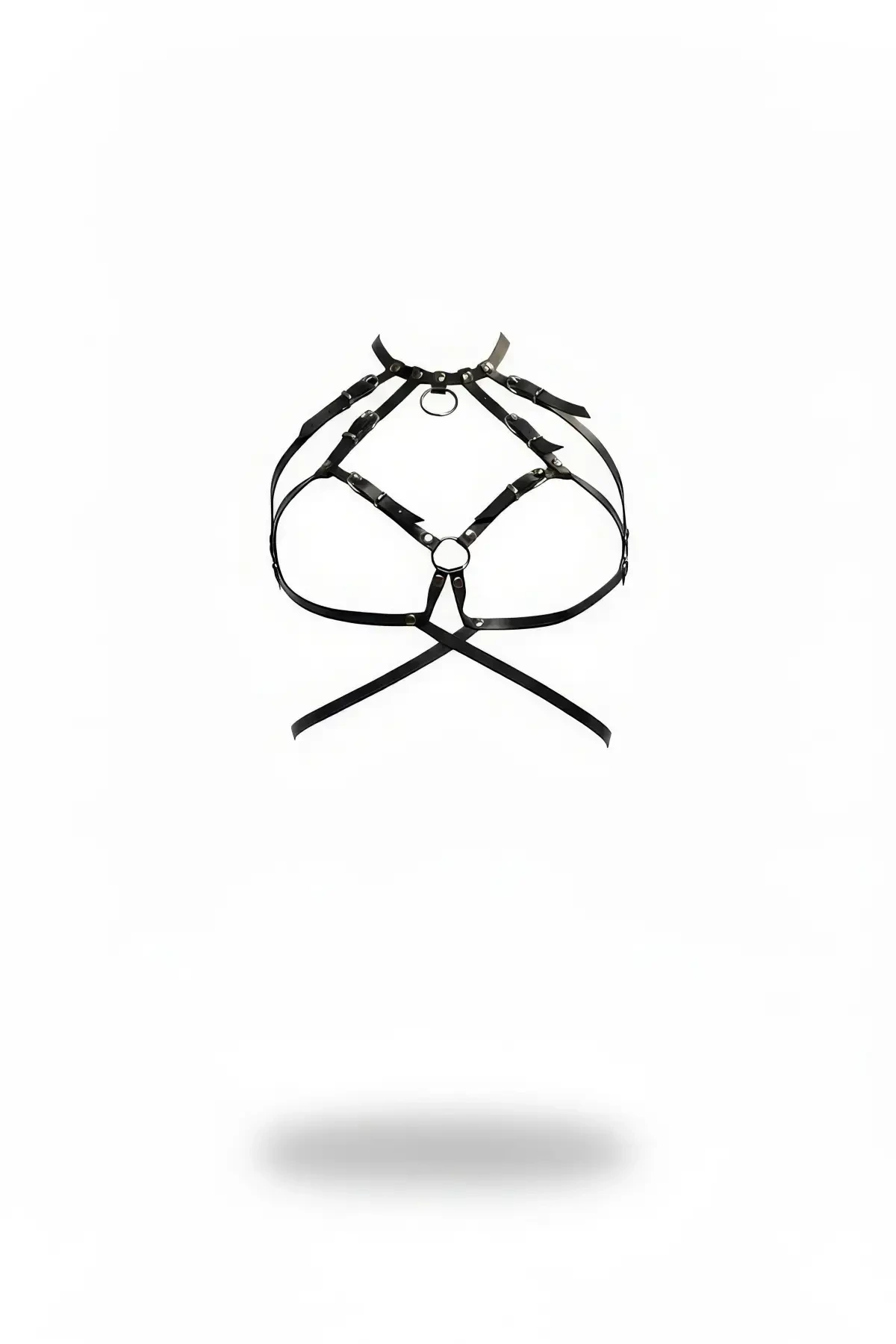 Siyah Kadın Kemer Deri Çok Bantlı Vücut Aksesuarı - APFT330