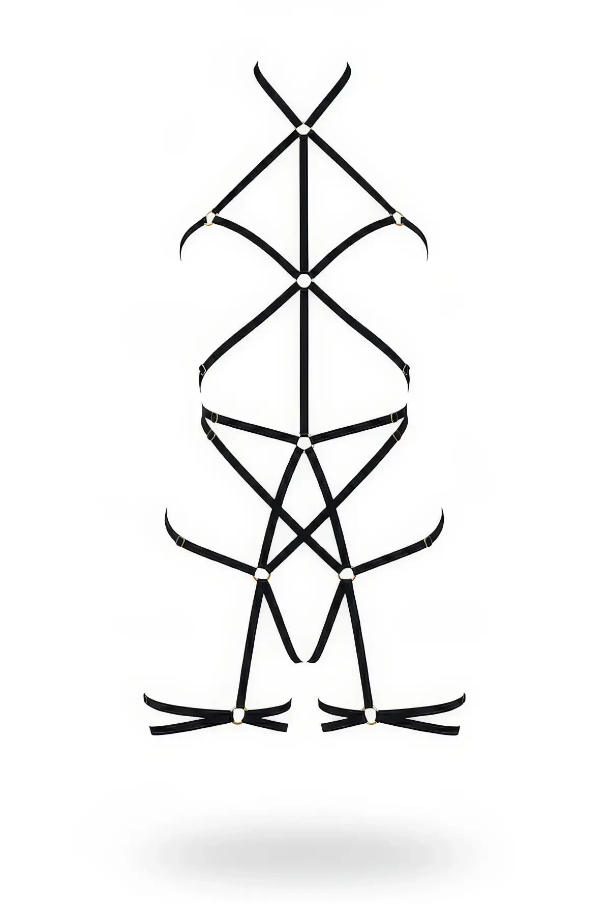 Black Body Harness Full Body Cross Tape Detailed - APFT341