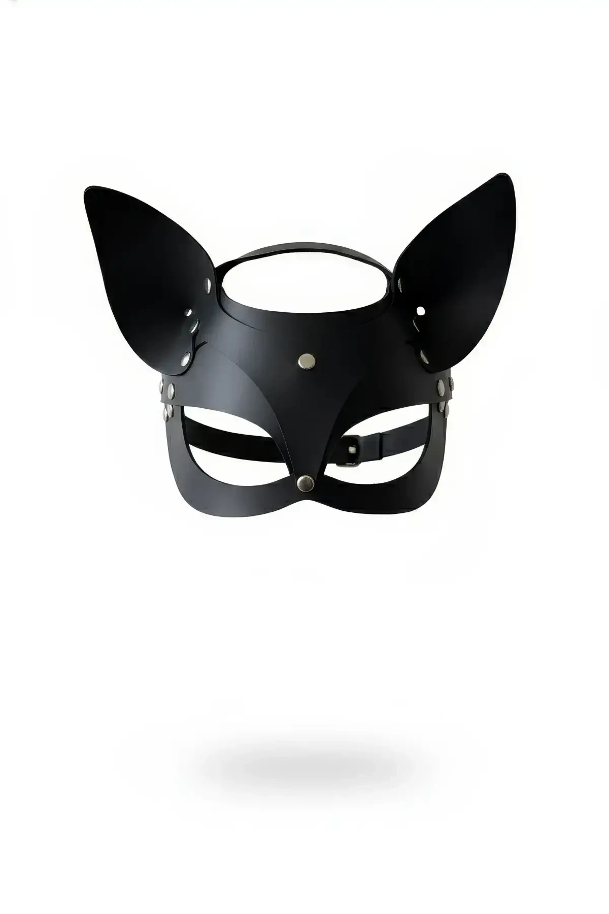 Black Mask Cat Ear Leather Costume Face Mask - APFT557