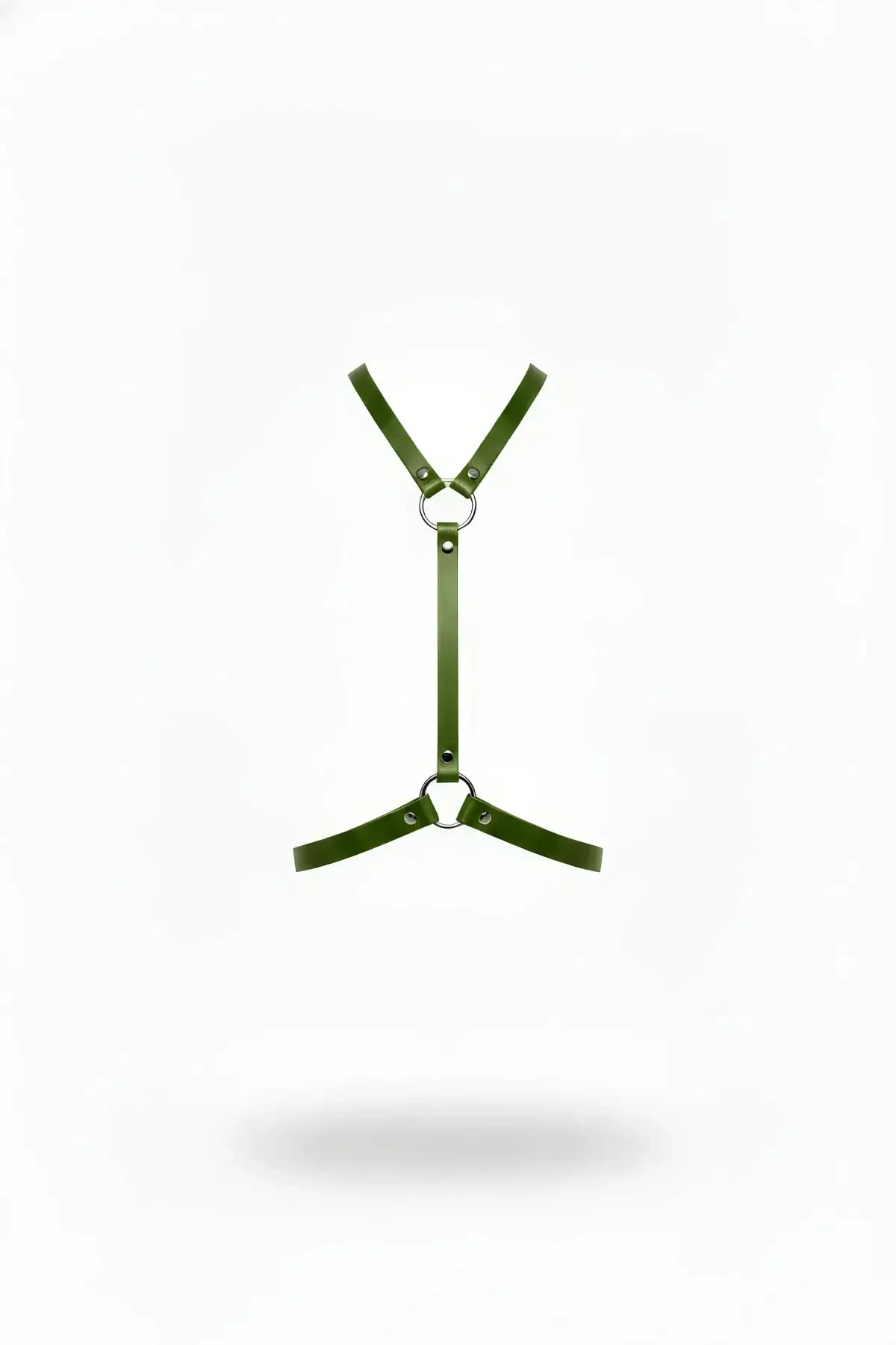 Haki Kadın Kemer Deri O Halka Detaylı Vücut Aksesuarı - APFT581