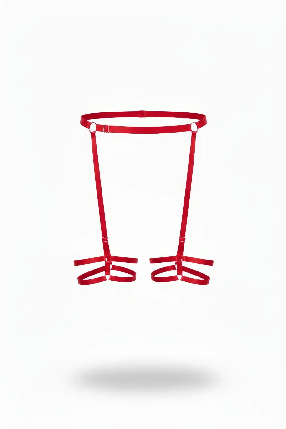 Red Garter Harness Adjustable Ring Detailed Leg Band - APFT591