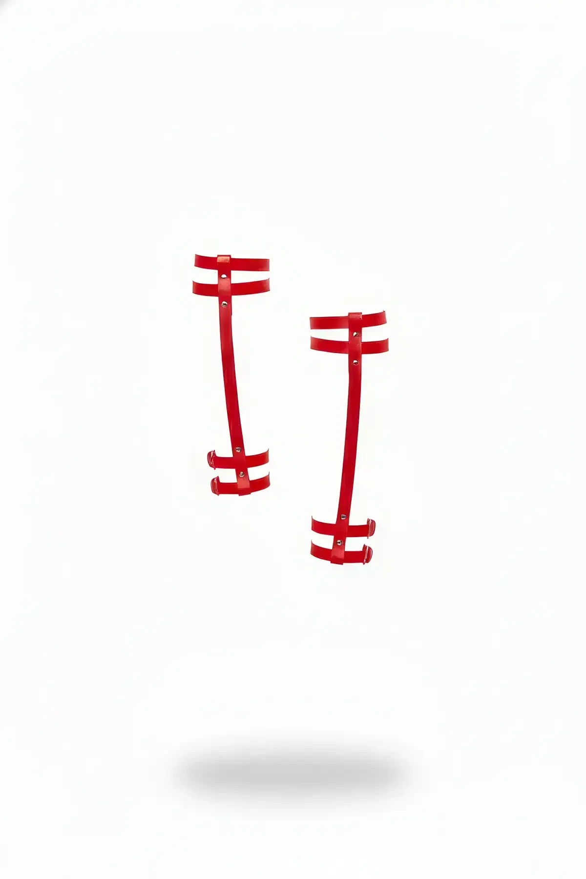 Red Garter Harness Leather Adjustable Leg Accessory - APFT593