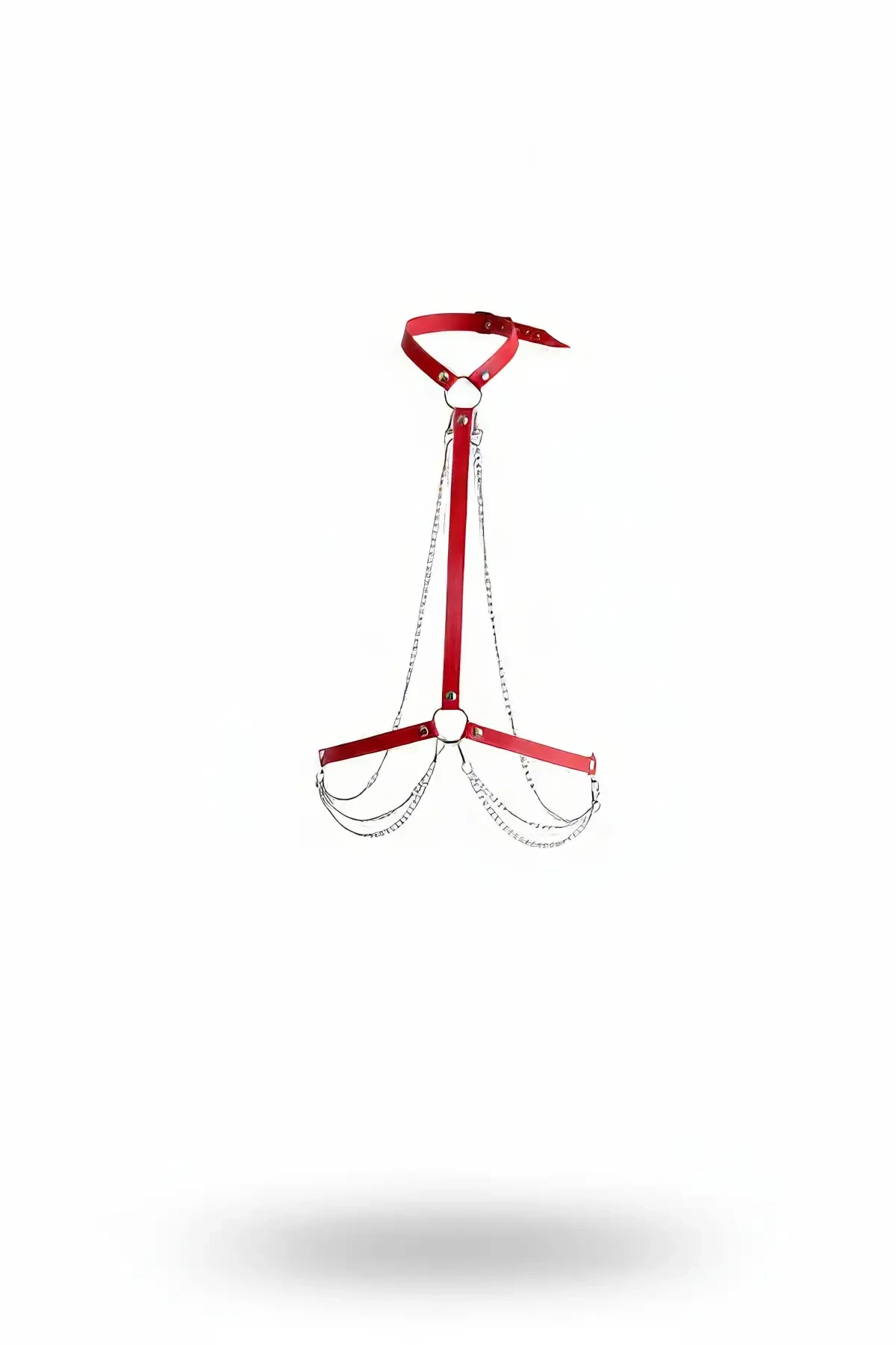 Kırmızı Kadın Kemer Suni Deri Halka Detaylı Gövde Aksesuarı - APFT5