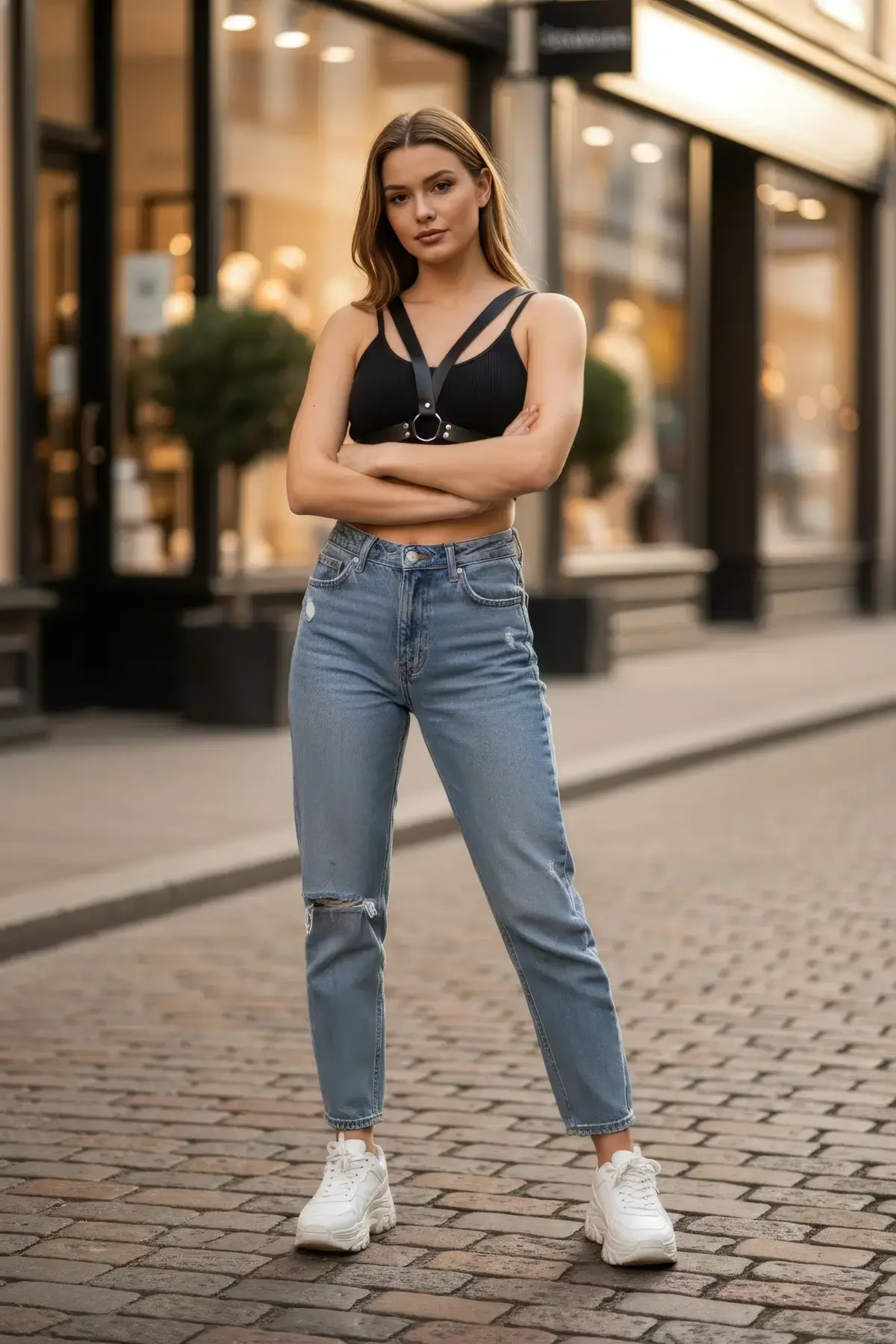 Siyah Kadın Kemer Çapraz Omuz O Halka Detaylı - APFT633