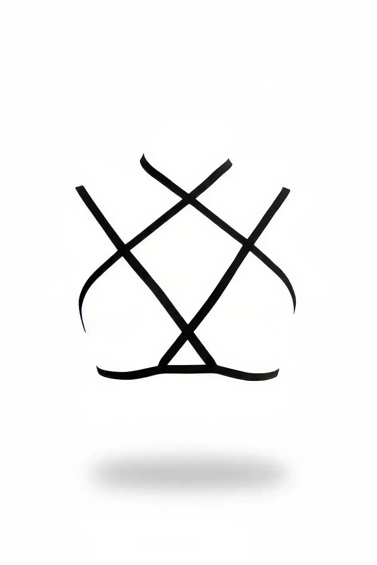 Black Chest Harness Cross Geometric Body Accessory - APFT69