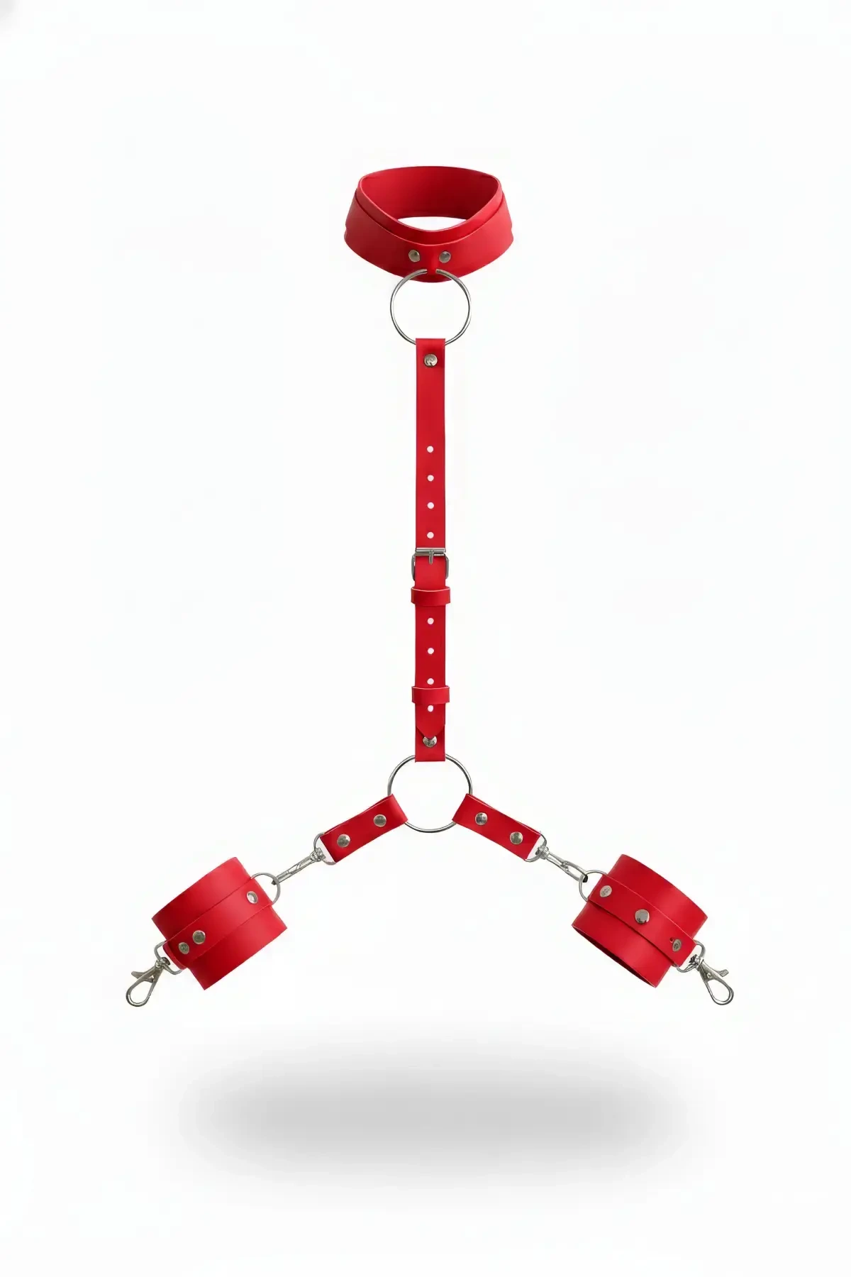 Red Whip - Handcuffs Leather Collar Binding Set - APFT743