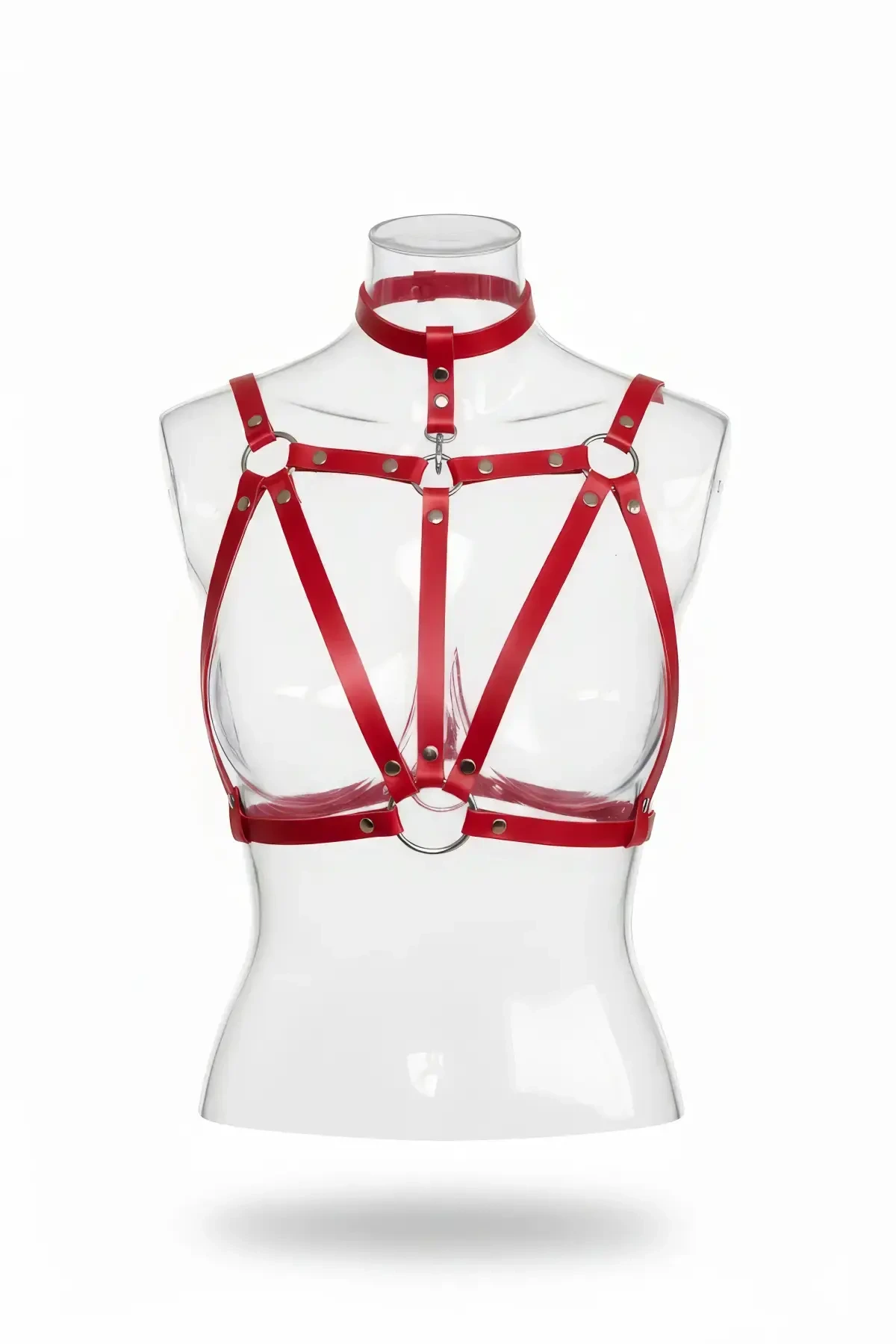 Kırmızı Kadın Kemer Suni Deri Vücut Kemeri - APFT747