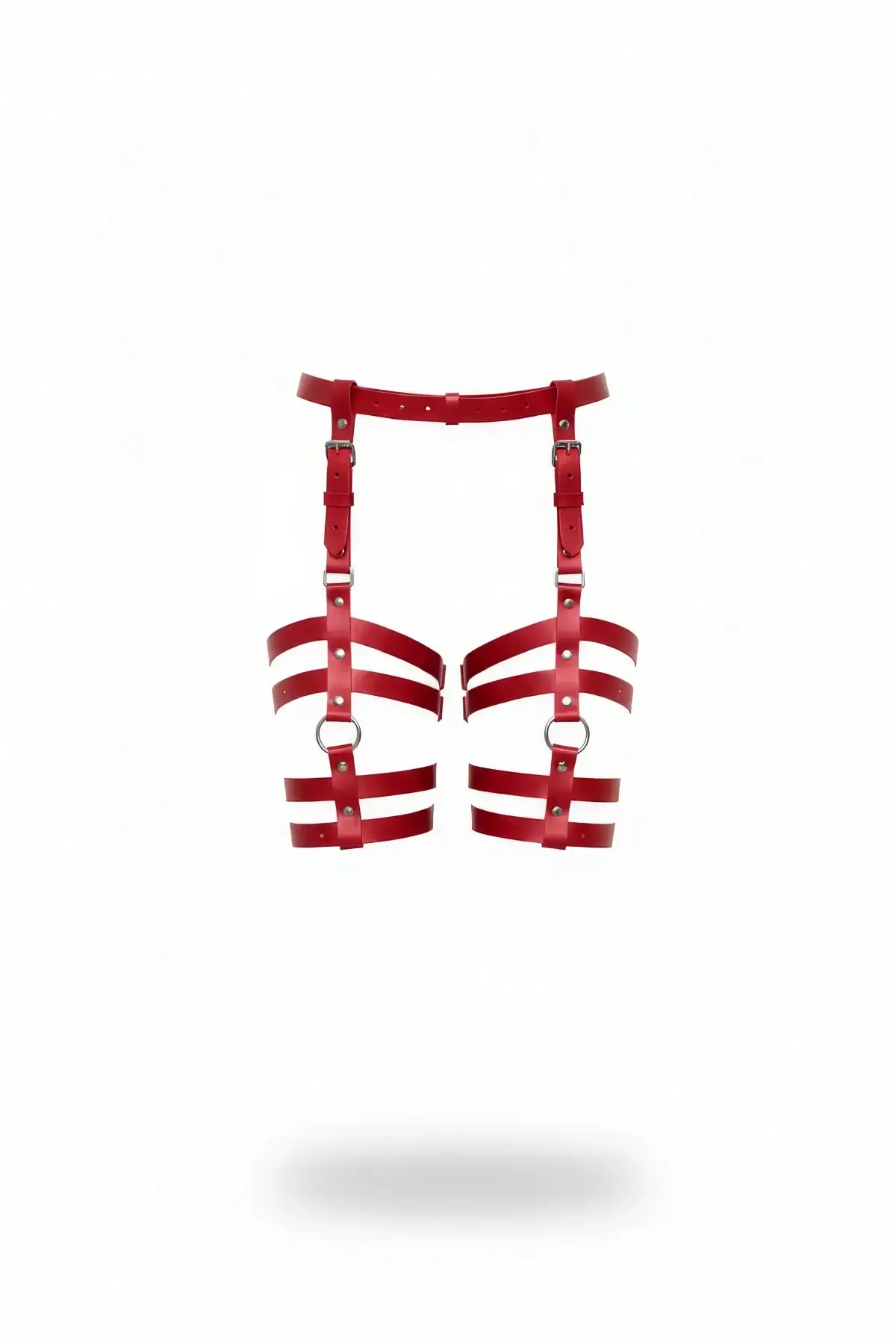 Red Garter Harness Multi-Strap Adjustable Leg - APFT762