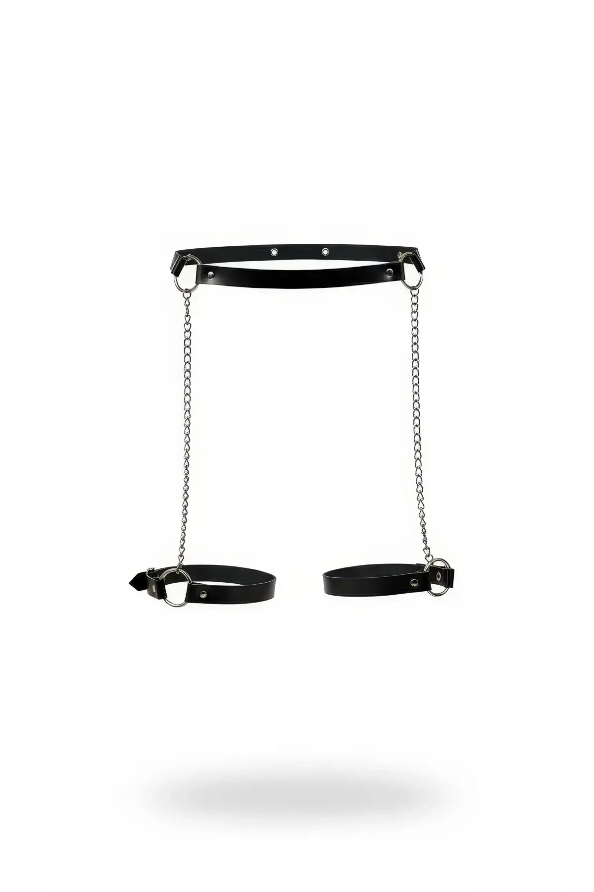 Black Garter Harness Chain Detailed Leg Accessory - APFT775