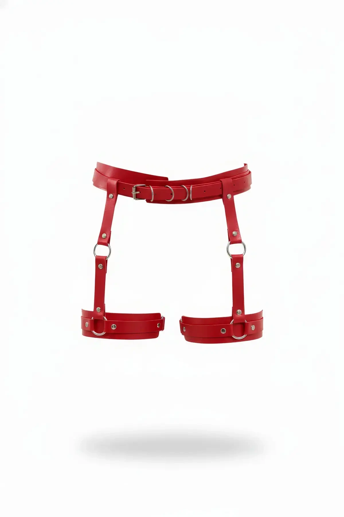 Red Garter Harness Leather with Adjustable Buckle - APFT804