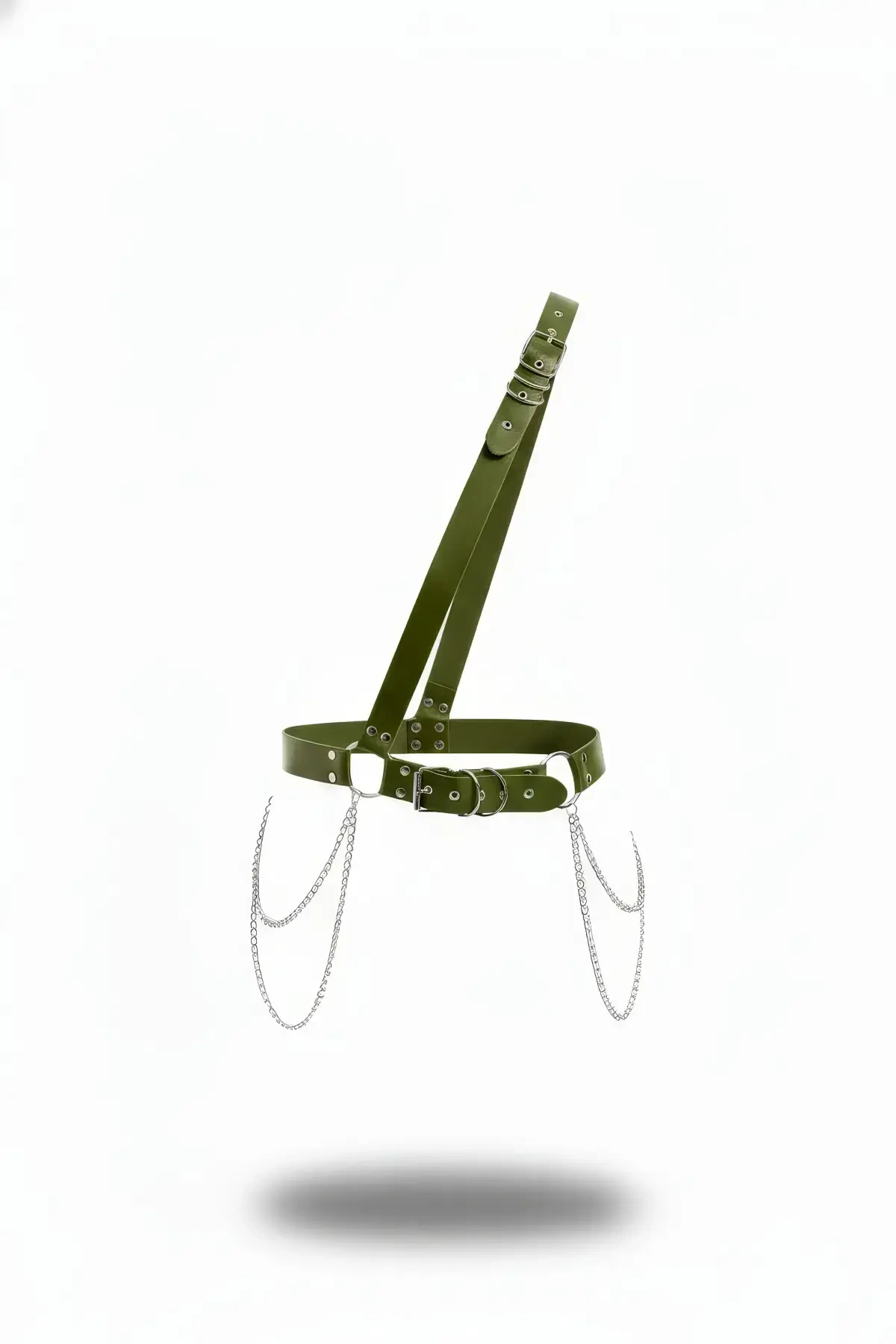 Haki Kadın Kemer Zincir Detaylı Omuz Aksesuarı - APFT813