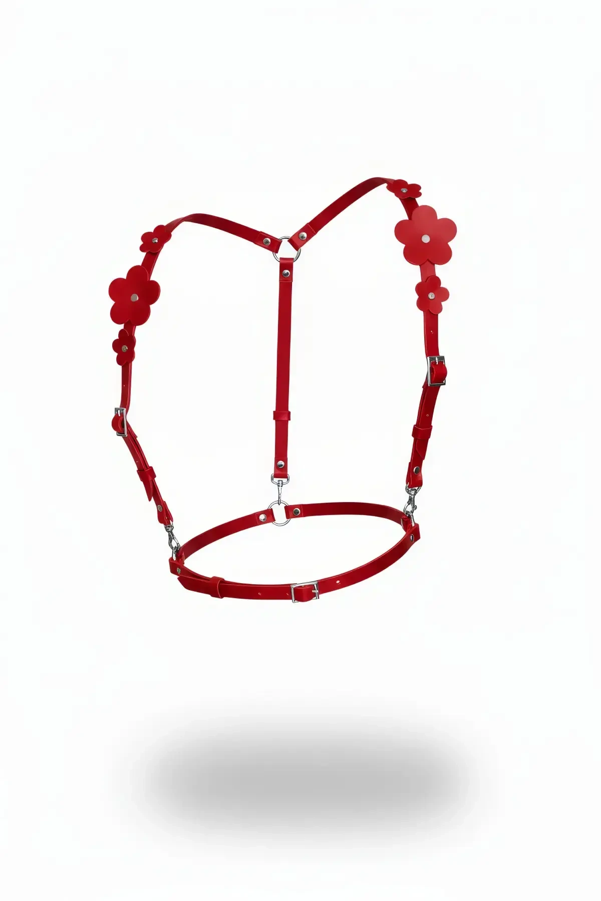 Kırmızı Kadın Kemer Tokalı İnce Deri Beden Aksesuarı - APFT906