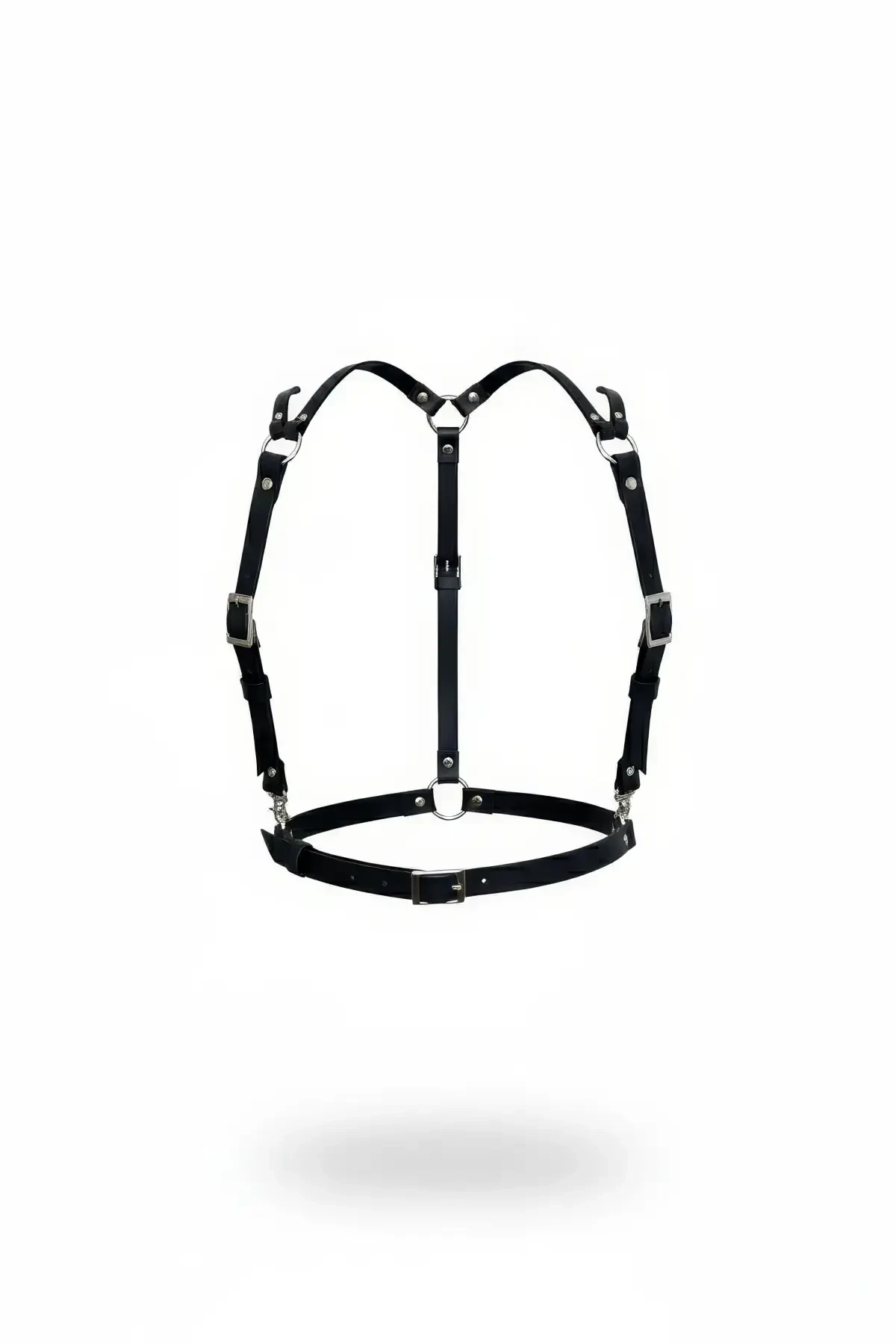 Siyah Kadın Kemer Deri Gövde Aksesuarı Ayarlanabilir Tokalı - APFT916