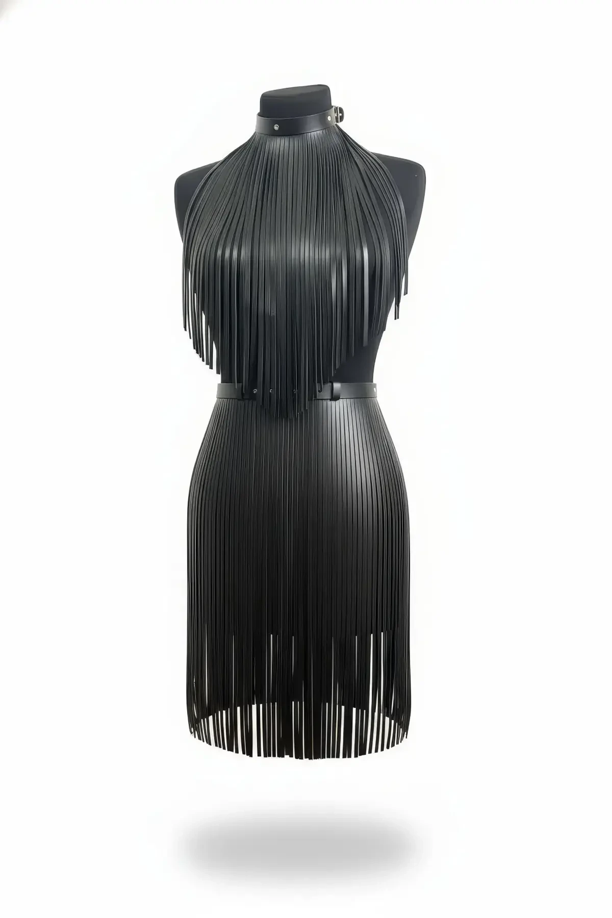 Black Skirt Long Striped Pencil Cut - APFT997