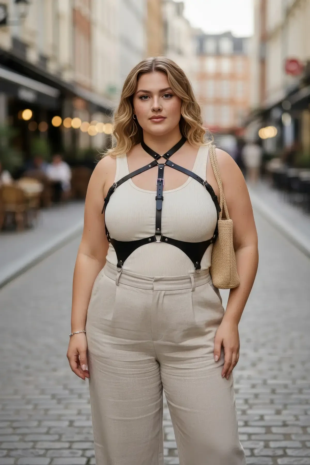 Plus Size Black Women's Belt Leather Body Accessory Corset Style Combination Complement - APFT1110