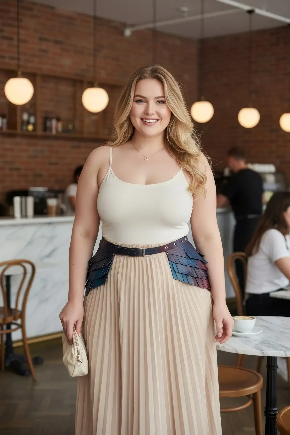 Large Size Black Women's Belt Thick Corset Type Leather Aesthetic Design - APFT1254