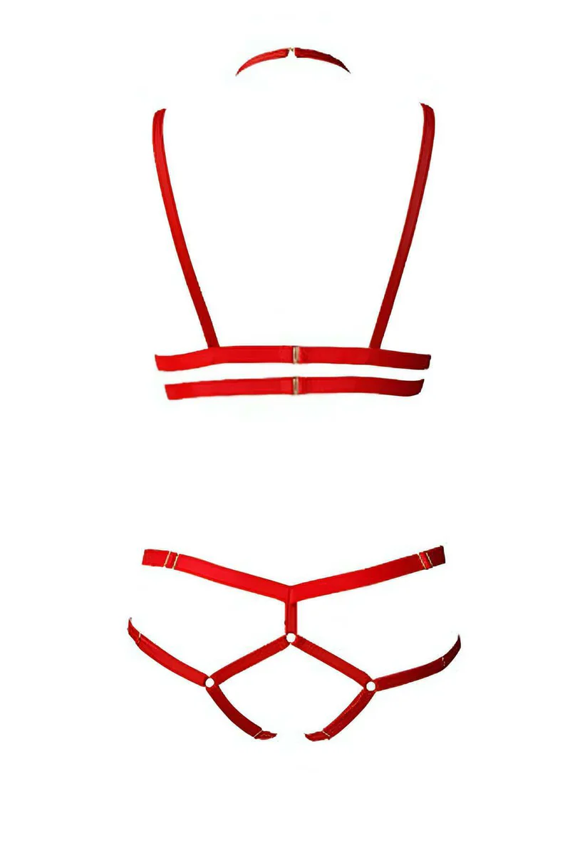Red Strappy Thong Linger