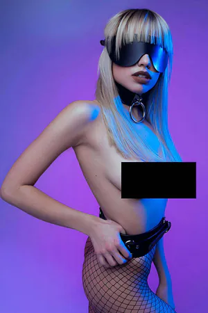Black Vegan Leather Blindfold Goggles Fashion Accessory