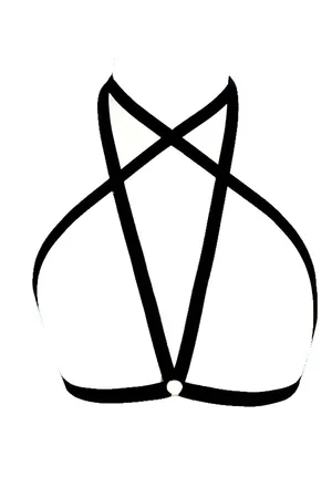 Black Strappy Star Body Harness with Adjustable Straps