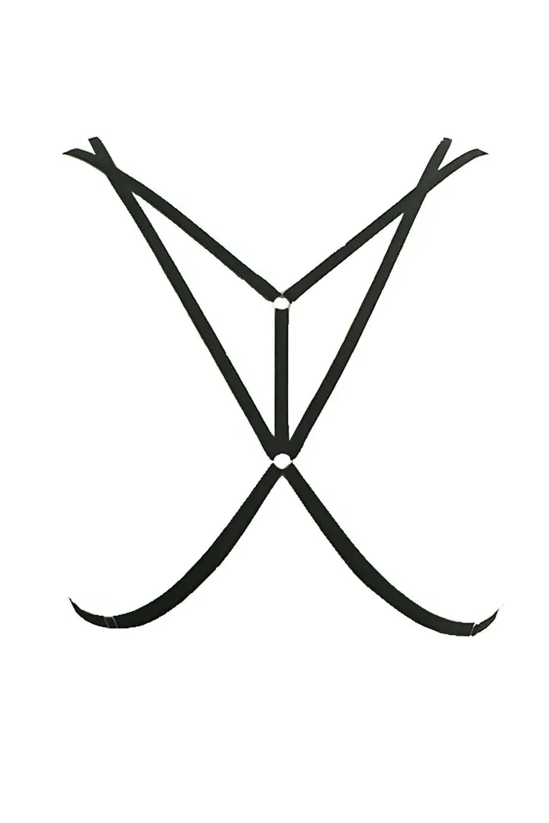 Minimalist body harness with elastic straps and O-ring