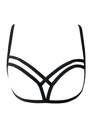 Black Strappy V-Wire Harness Bralette
