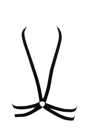 Black Strappy O-Ring Chest Harness Lingerie