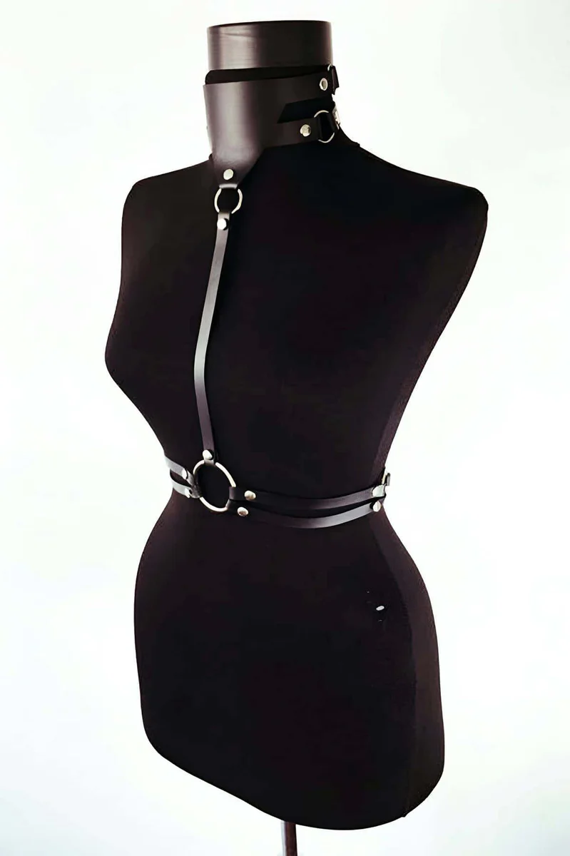 Collared Harness Detail Silver O-Ring Close Up