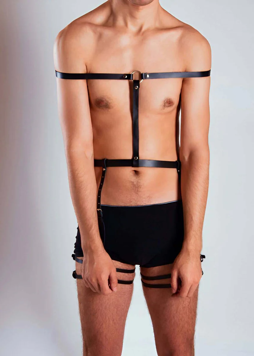 Full Body Harness Black Leather