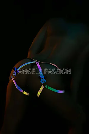 Iridescent Reflective Body Harness Women Adjustable Straps