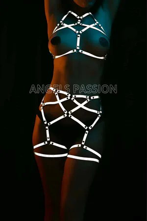 Bayan İç Giyim Karanlıkta Parlayan Harness - APFT415