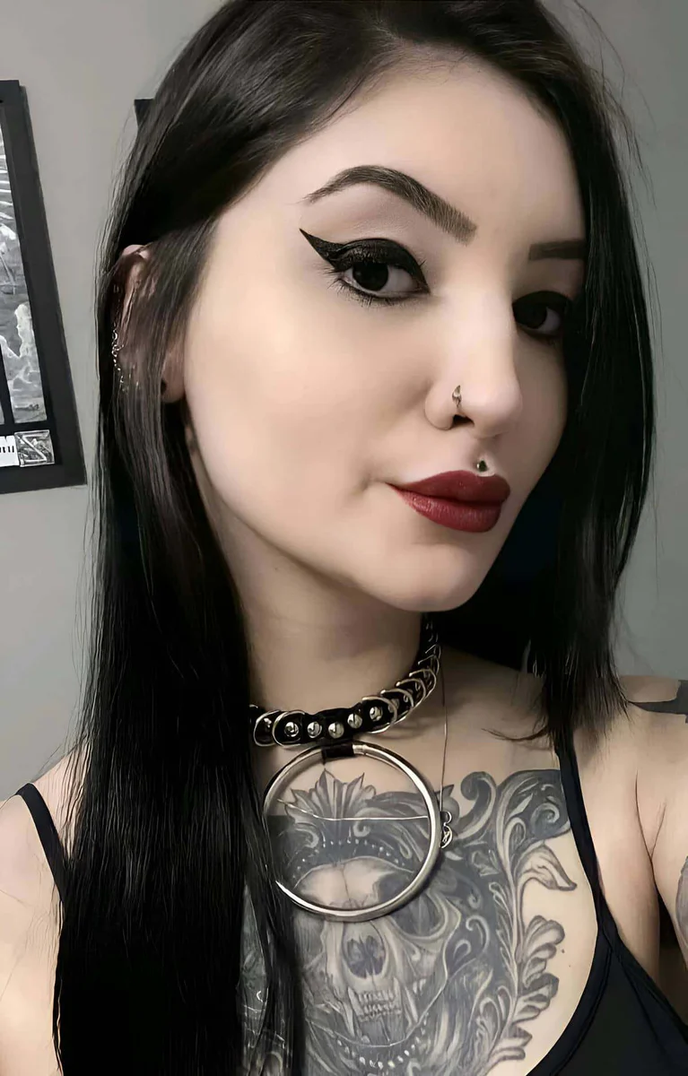 Siyah Suni Deri Geniş Choker Kolye Büyük Metal Halka Detaylı